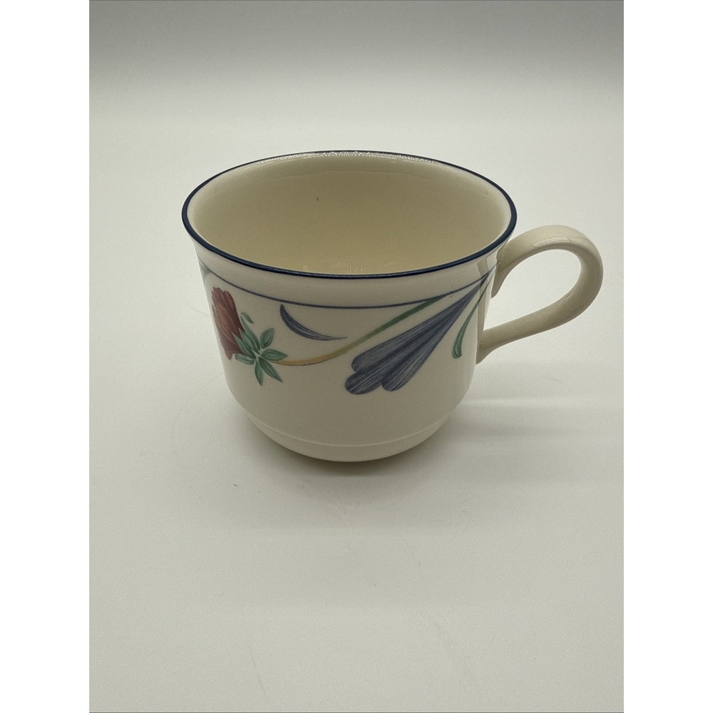 One Retired Lennox Poppy On Blue 8 Ounce Tea/Coffee Cup.